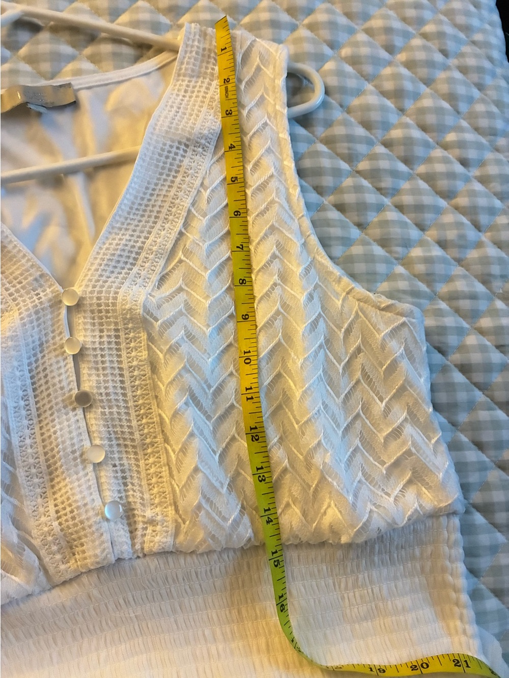 J. Gee White Boho Crochet Bodice Tiered Maxi Dress fits like L - Picture 8 of 9